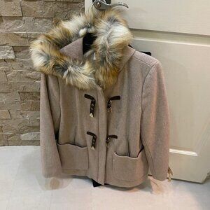 Calvin Klein Fur Coat Size Petite Medium